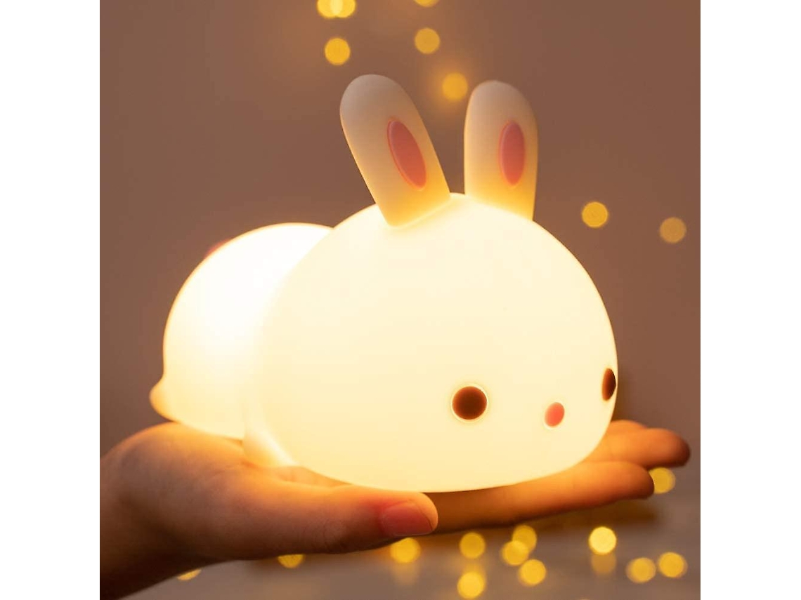 Luz Noturna Infantil, Luminria De Coelho Fofa, Luz Noturna De 7 Cores Para Quarto De Beb, Decorao Fofa E Kawaii Para Quarto De Aquaforge