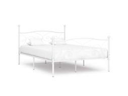 Estrutura De Cama Com Estrado De Ripas 140x200 Cm Metal Branco