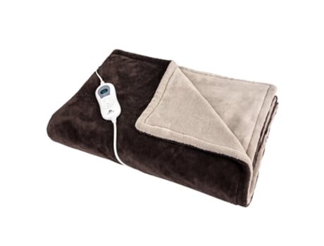 Cobertor Eléctrico MOBICLINIC com Controle Remoto Marrom Temperatura Ajustável 160x120 cm