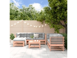 Vidaxl 7 Pcs Conjunto Lounge De Jardim Madeira De Douglas Maciça