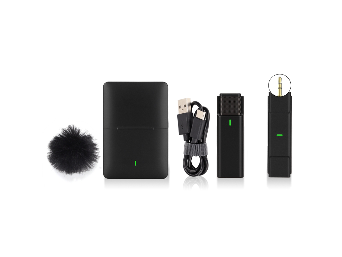 Aetheria microfone Lavalier Sem Fio com Redução de Ruído para Transmissão Ao Vivo Entrevista Vlog Vídeo Curto 3.5mm