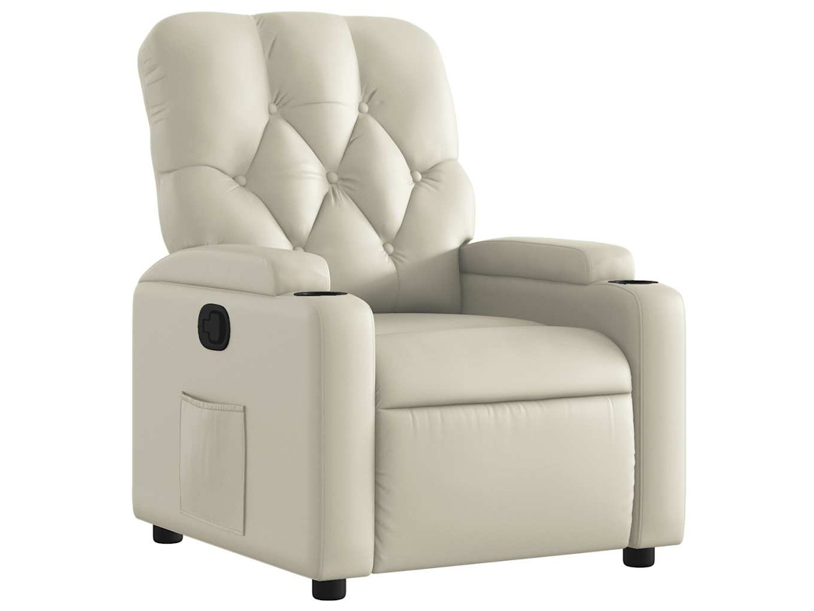 Recliner Chair, Recliner Chairs Vidaxl Creme Couro Artificial