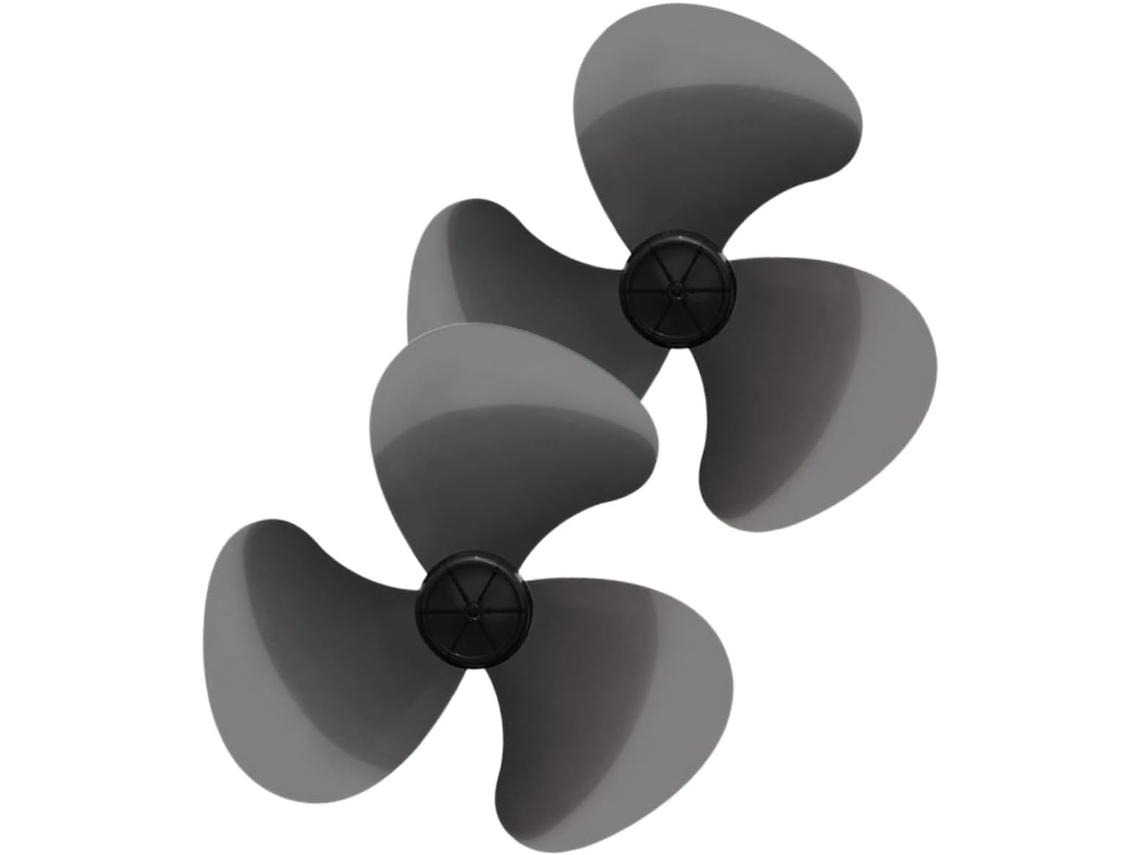 2 Peças De Pás De Ventilador Em Plástico Preto Transparente