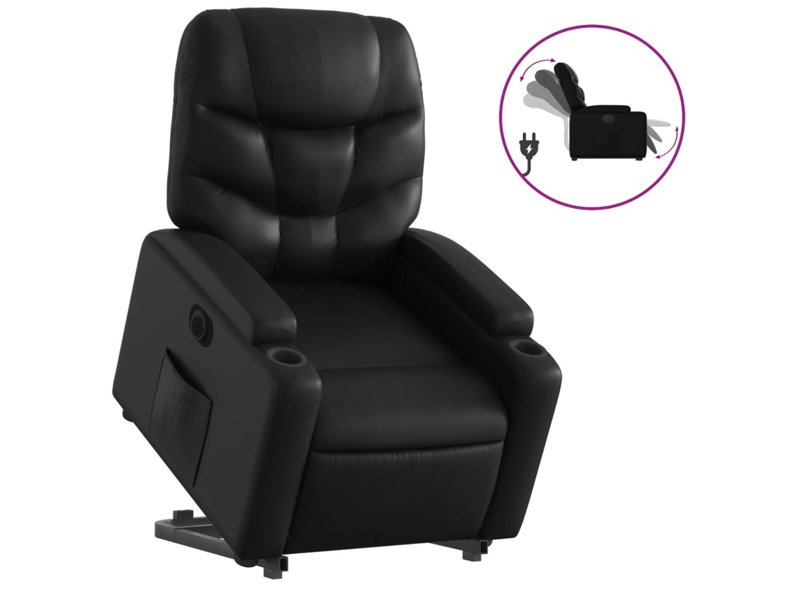 Electric Stand Up Recliner Chair, Electric Stand Up Recliner Chairs Vidaxl Preto Couro Artificial