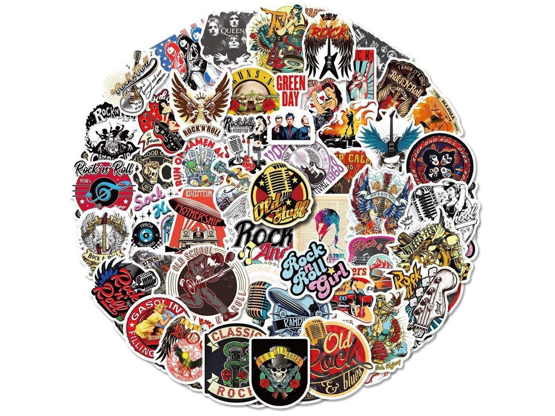 Adesivos Heavy Metal/Rock 50 Unidades