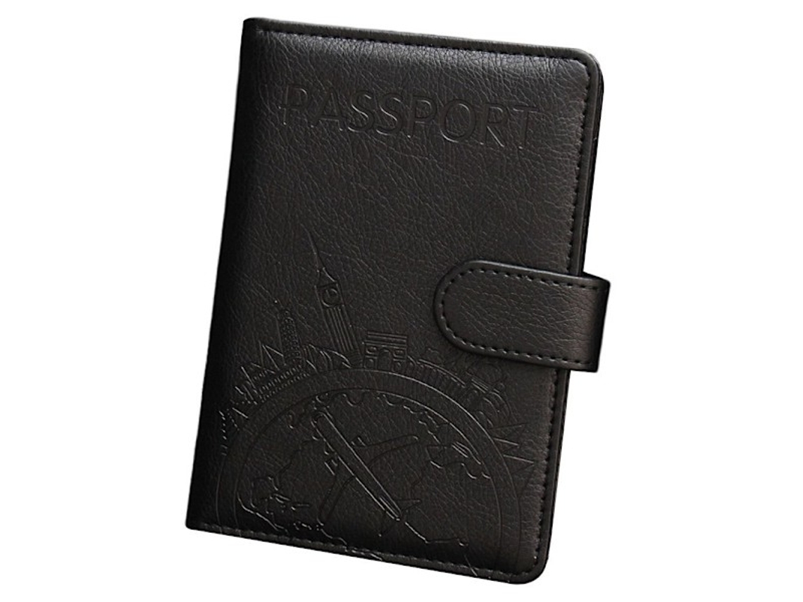 Porta-passaporte Bolsa Para Passaporte Preta Preta