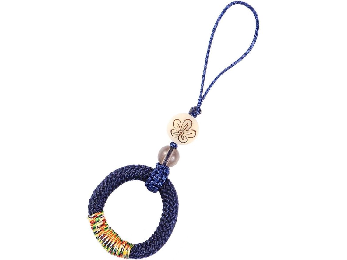 Cordão Trançado Azul Fácil De Usar Para Celular, Com Alça De Dedo.