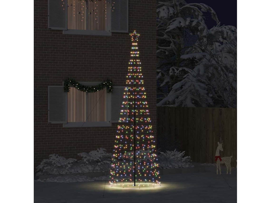 Vidaxl Árvore De Natal Led Com Estacas Para O Solo Multicolor 400 Cm