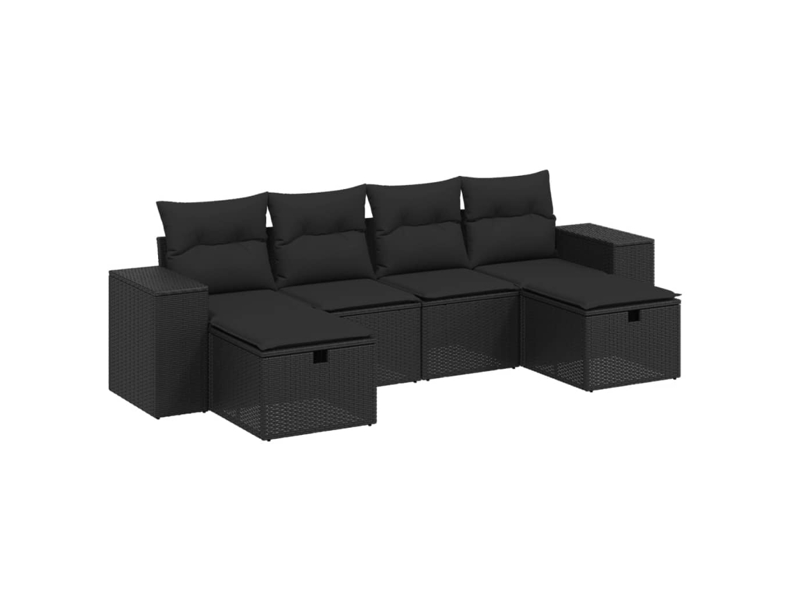 Garden Sofa Set, Garden Sofa Sets Vidaxl Preto Rattan / Vime (n/a)