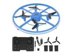 Mali drone para Crianças com Luz Led Controle Remoto Obstáculo Evitação Modo Sem Cabeça 3 Baterias Azul