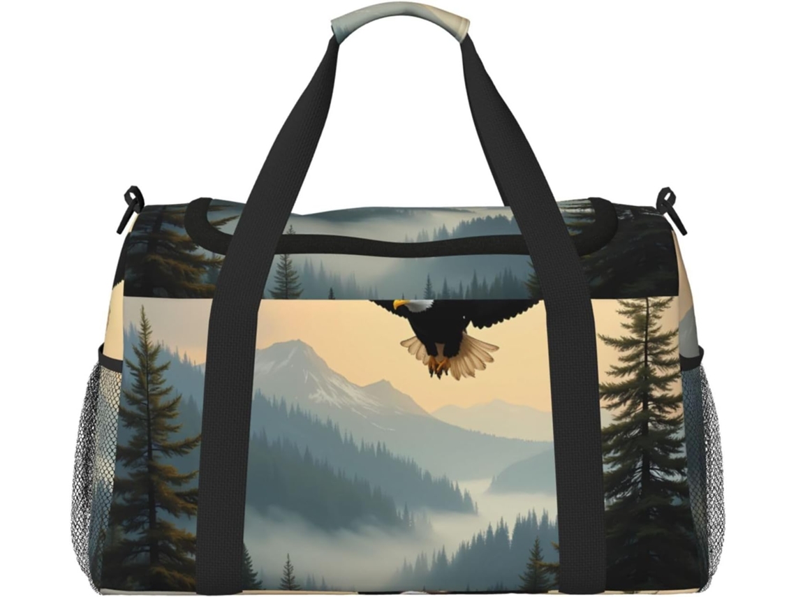 Bolsa de viagem resistente à água Bald Eagle, compacta, com zíper, dobrável, ergonômica