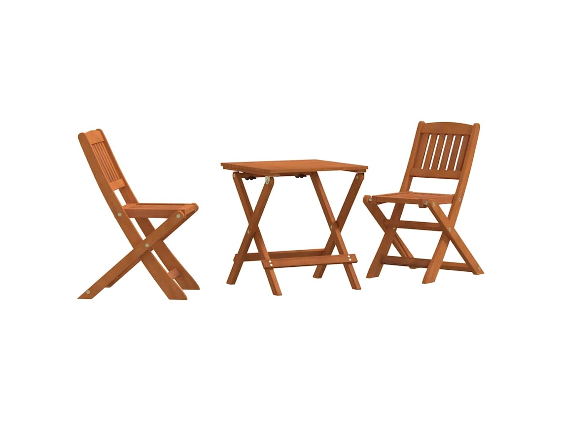 Vidaxl Conjunto Bistrô Infantil 3 Pcs Madeira De Eucalipto Maciça