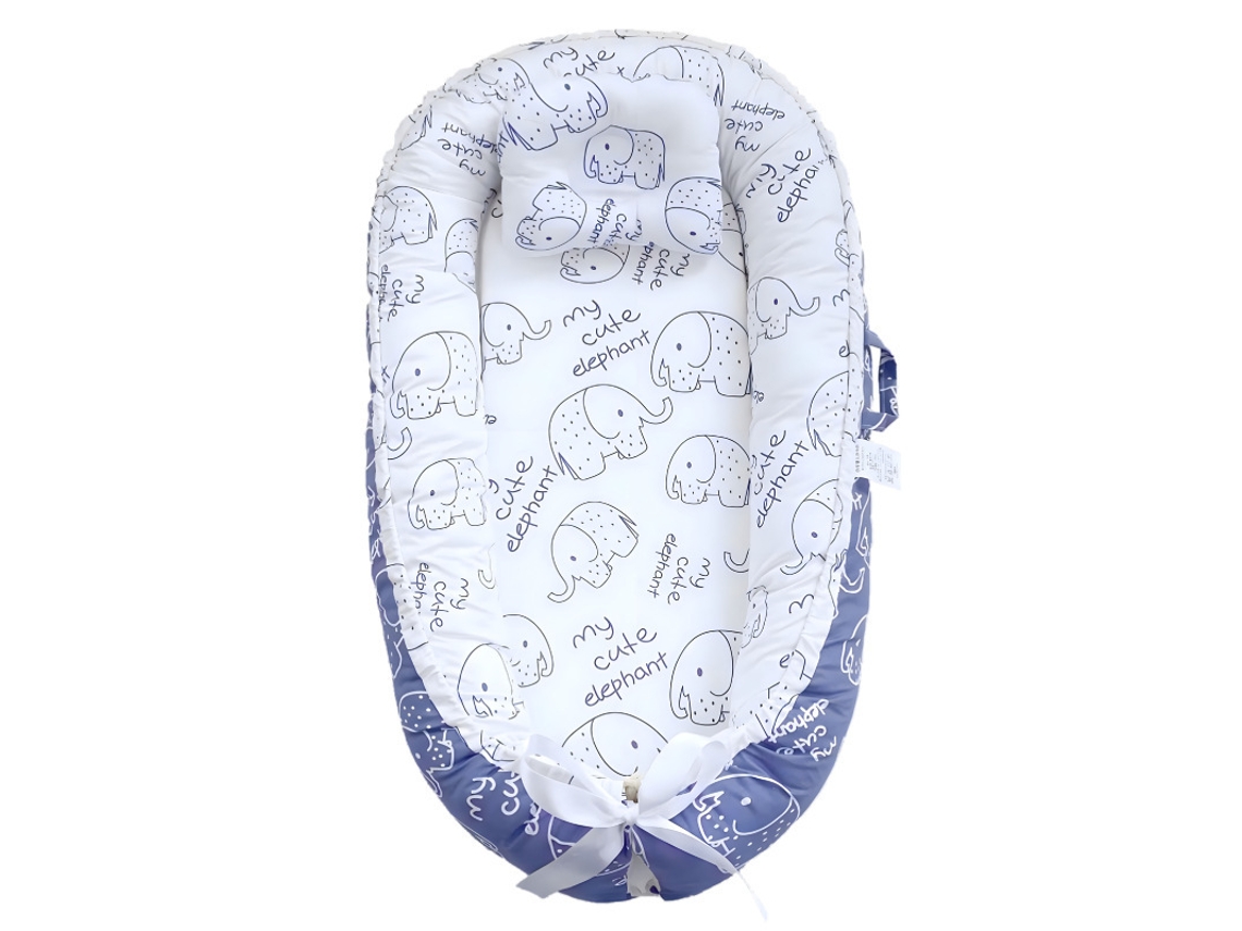 Conjunto De Ninho Bebé 85x55x15 Cm Com Inserção Removível E Travesseiro Cama Manta De Aconchego Recém Nascido Digitallab