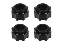 4pcs Adaptador Hexagonal 17mm De Liga De Alumínio Para Acessórios Rc Pneu 3.8 Polegadas Preto