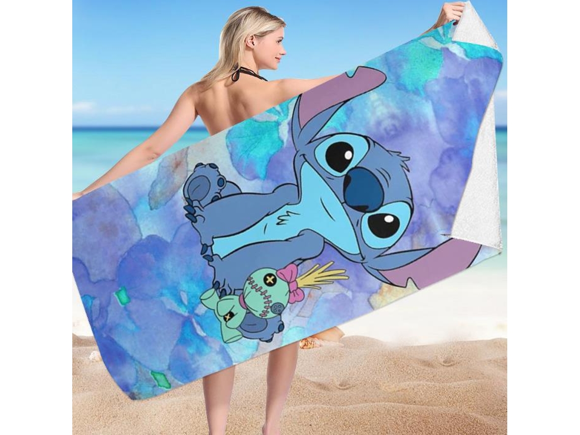 Toalha de Praia de Microfibra Stitch, Adulto, Feminino, Masculino, Infantil, Menino, Menina, C 70* 150cm BRILVIBERA
