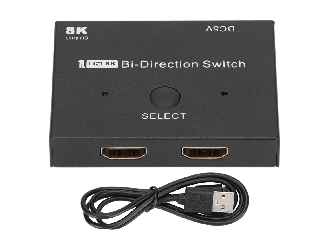 Divisor bidirecional de interface multimídia HDMI, suporte 8K a 60Hz, 4K a 120Hz, 2 entradas, 1 saída CHABERLU