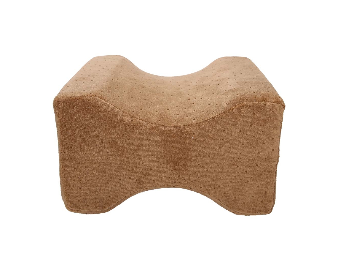 Lurelia Almofada Ortopédica Para Pernas Em Espuma Viscoelástica, Suporte De Joelhos, Gravidez, Castanho Claro, 25,5 X 20,5 X 15 Cm