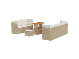 Maison Exclusive - Conjunto De Sofá De Jardim Com Almofada 10 Pcs Bege E Creme