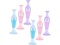 Conjunto de 6 potes Ponta Fina em formato de flor para pintura e aplicação de strass.