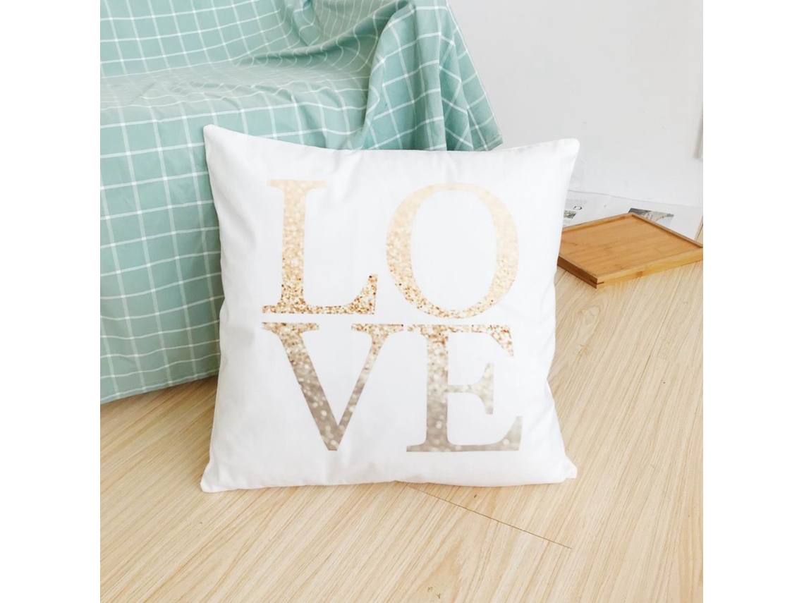 Fronha De Almofada Soft Comfortable Gradiente De Ouro Pc042 Love English Eoocoo