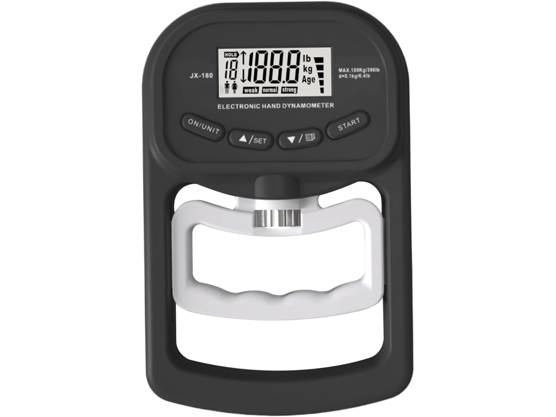 Dinamômetro manual de pré-prensagem de precisão com capacidade de 180 kg (396 libras) e visor.