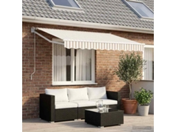 Vidaxl Toldo Retrátil Cinza Claro E Branco 3,5 X 2 M Poliéster E Metal