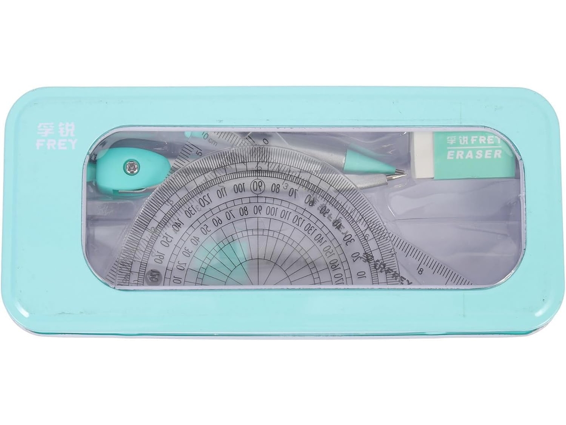 Kit De Régua Multifuncional Azul, 1 Conjunto De Ferro E Abs