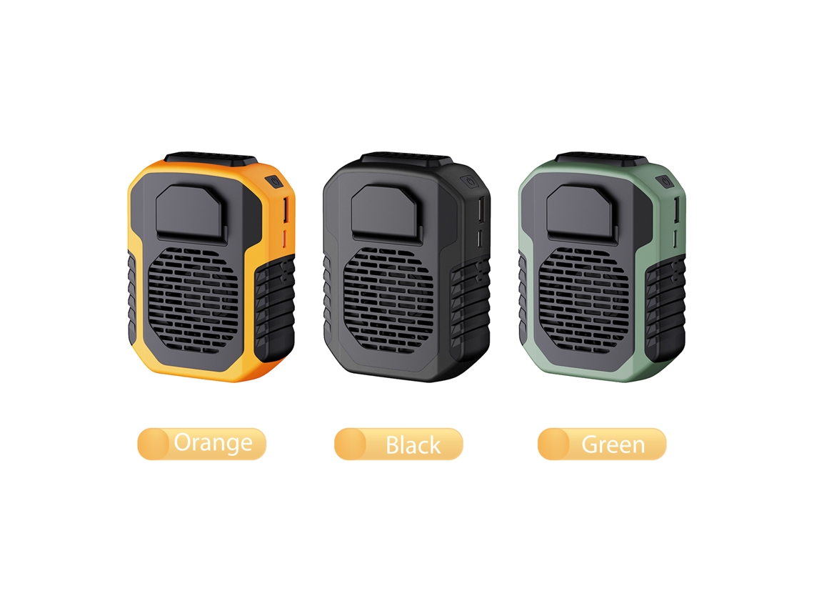 Ventilador de cintura com clip e colar 6000mAh 3 velocidades power bank para esportes viagens camping S/MARCA