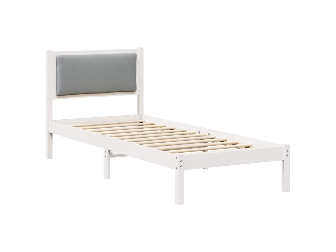 Estrutura da Cama com Cabeceira Cinzento Claro 80x200 cm MAISON EXCLUSIVE