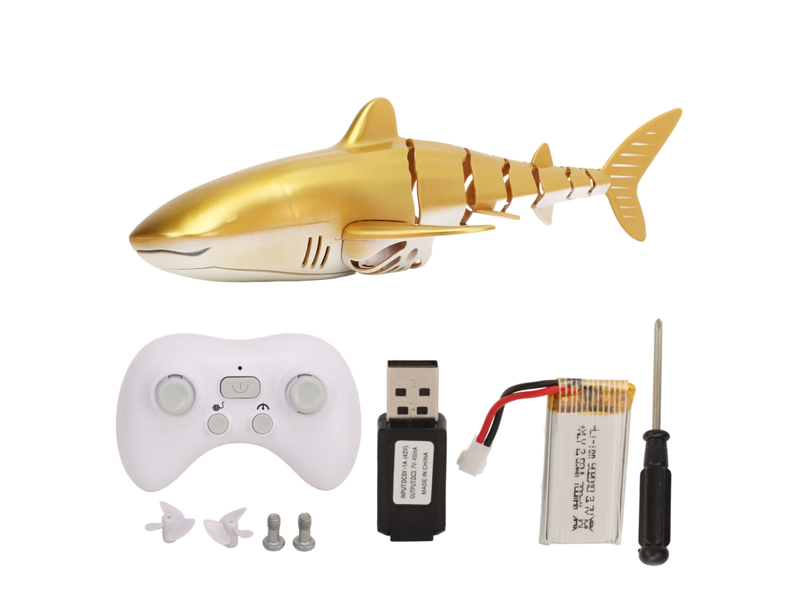 Brinquedo Tubarão Controle Remoto 2.4g Simulação Elétrico Com Luz Subaquática Brinquedo De Mergulho