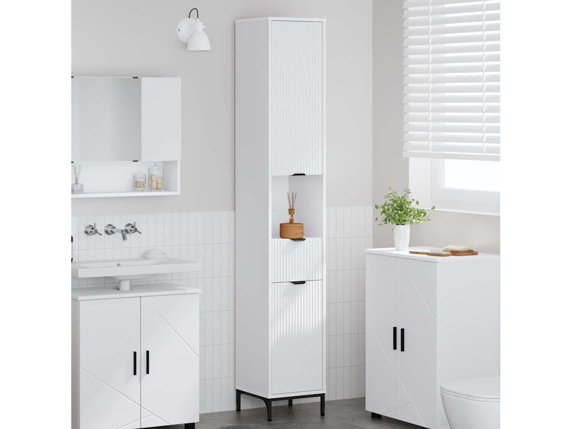 Vidaxl Armário De Banheiro Branco 31,5 X 33 X 190 Cm