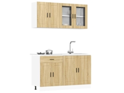 Vidaxl 4 Peças Armário De Cozinha Conjunto Porto Sonoma Carvalho