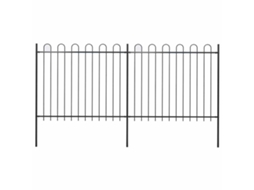 Vidaxl Cerca De Jardim Com Arco Superior Em Aço 359x150 Cm Preta