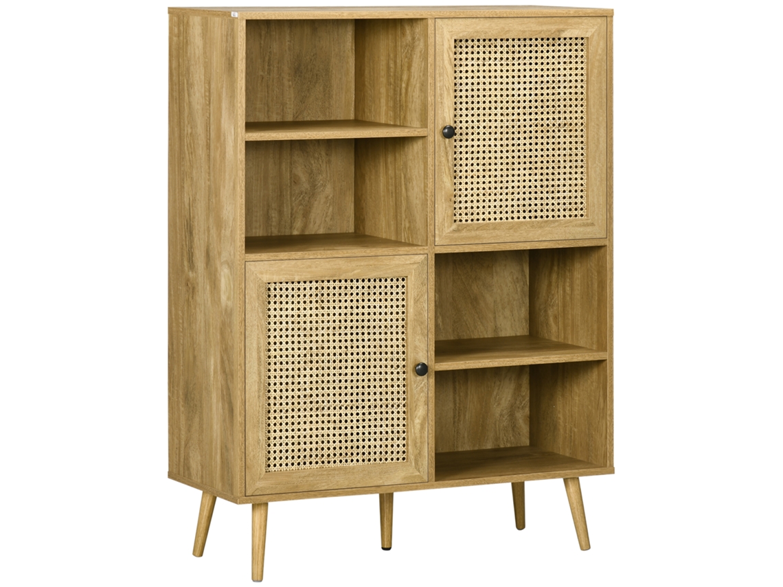 Buffet CHEZMOI com acabamento em madeira e palhinha, 90x32,5x120cm