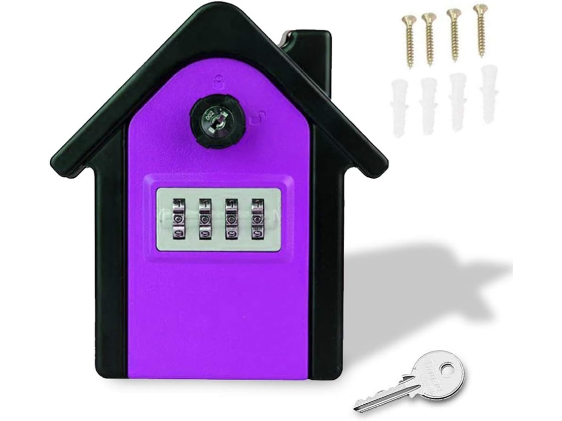 Cofre Chaves CHRUI Grande Segredo 4 Dígitos Chave 15x13.5x5.5cm (roxo)
