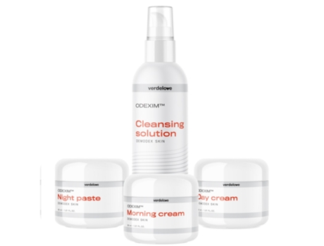 Skincare Essentials Set Purifying Solution, Morning Cream, Day Cream, Night Paste Complete 240ml Routine Odexim