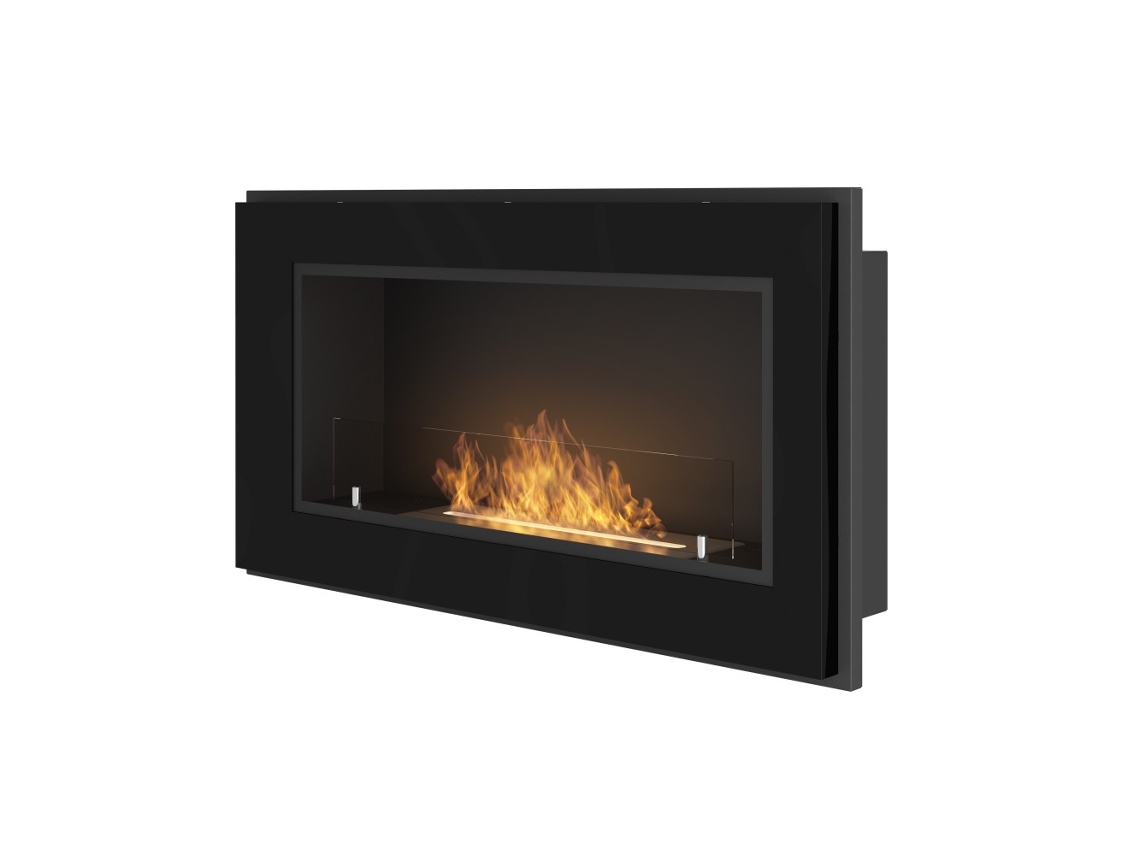 Lareira Embutida A Bioetanol Frame 900 Simplefire Com Vidro Preto Sololed