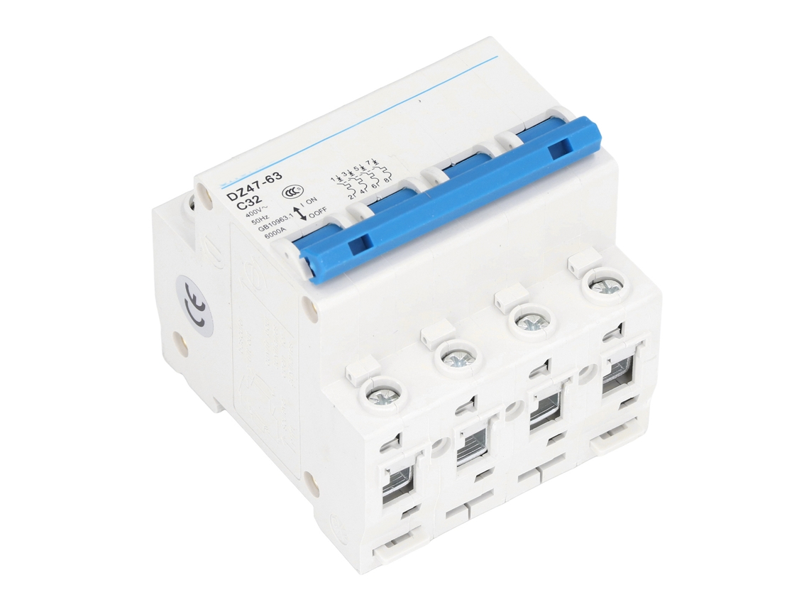Veloriskku interruptor de circuito miniatura 4p 32A 6000A 400V montagem em trilho DIN para sistemas elétricos