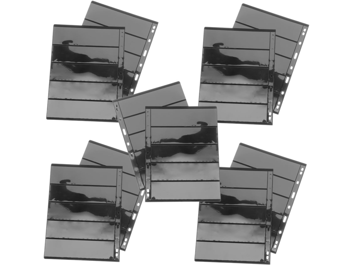 Álbum De Timbres À Feuilles Mobiles Pet Noir 10 Peças Reutilizáveis Para Organizador De Cartes E Fotos