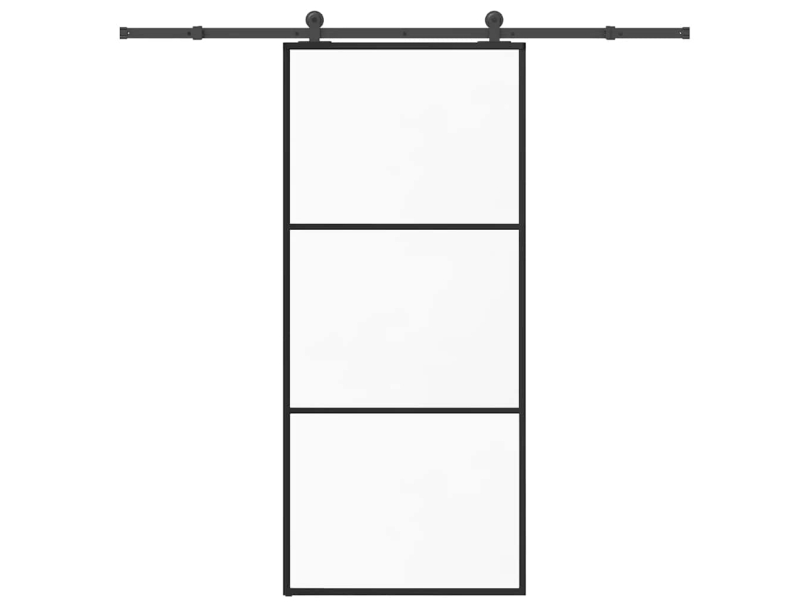 Porta de correr VIDAXL Preto Vidro (90x205 cm)