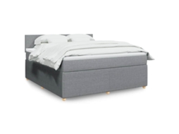 Vidaxl Cama Com Molas/colchão 180x200 Cm Tecido Cinzento-claro