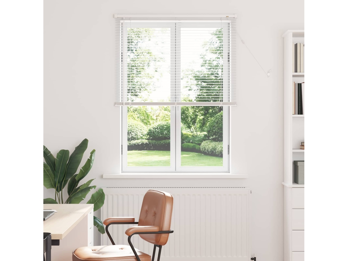 Vidaxl Cortina Veneziana Branco 150 X 100 Cm 25 Mm Pvc