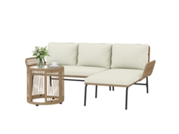 Conjunto de Móveis de Jardim em Vime Sintético S/MARCA (sofá 2 lugares, espreguiçadeiras, almofadas, mesa lateral)