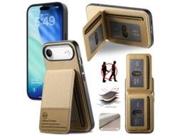 Capa Para Iphone 17 Air - Capa Vertical Flip Em Couro E Tecido Sarjado Com Proteção Rfid.