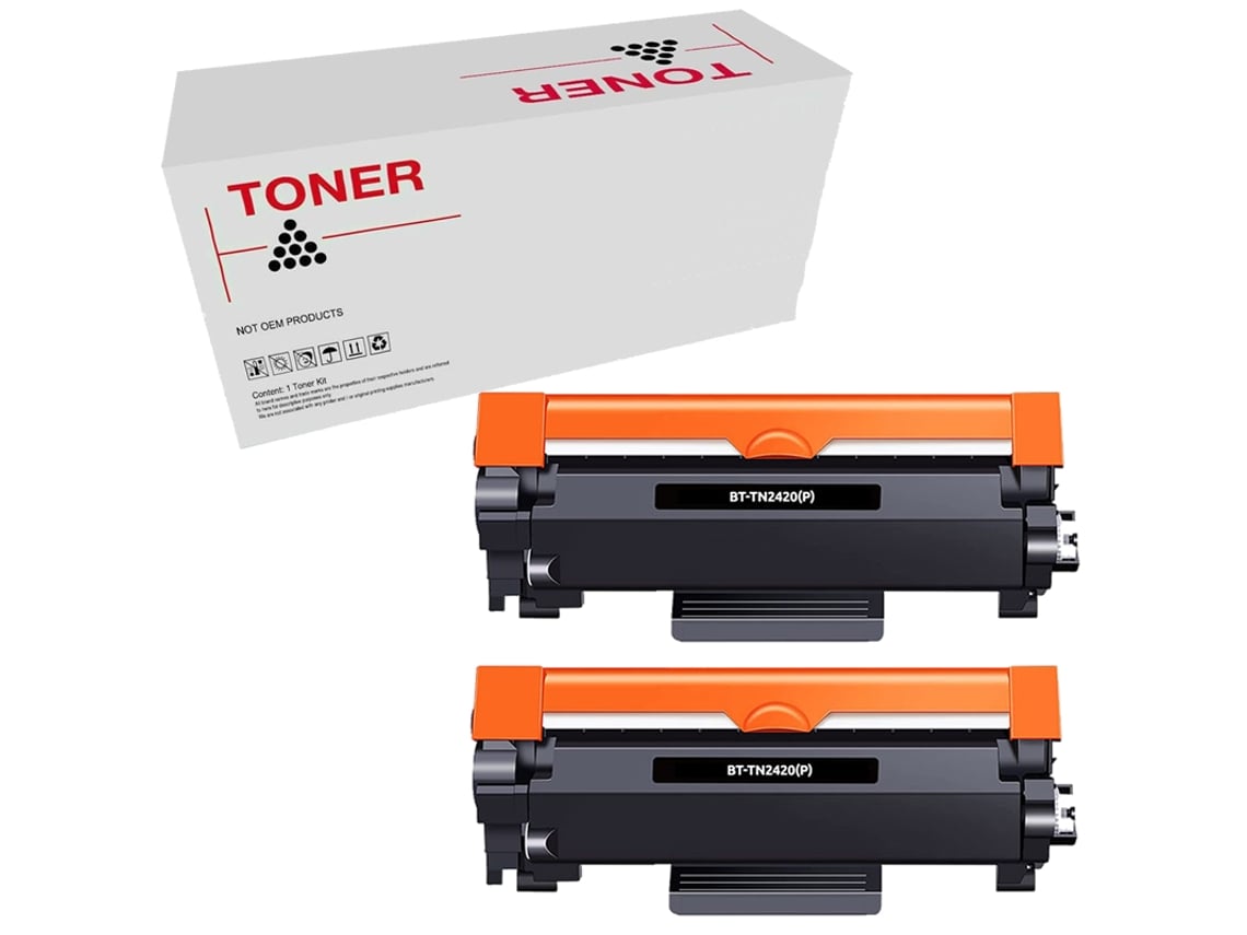 Pack 2 Toners compatíveis Brother tn2420 preto - Preço: € 13,99 - Printflow