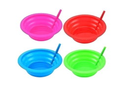 Tigelas Sopa Cereal Crianças 2024 Conjunto 4 Plástico Canudo Integrado