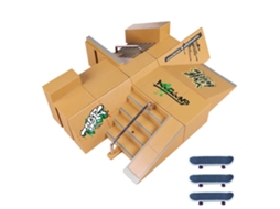 Mali kit Parque Skate Peças Rampa para Skate de Dedo Durável Abs com 3 Pranchas Brinquedo 3+
