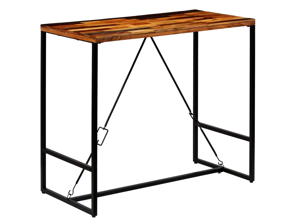 Vidaxl Mesa De Bar Em Madeira Recuperada Maciça 120x60x106 Cm