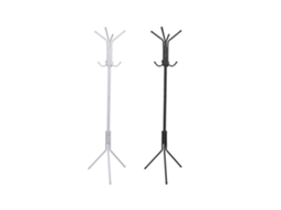 Perchero Con Pie Metálico Minimalista | 8 Ganchos | Soporte Para Abrigos Y Sombreros | Blanco Negro