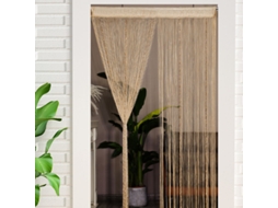 Cortina De Contas – Cortina Porta – Cortina Decorativa Entrada – 100×200 Cm – Poliéster – Champagne